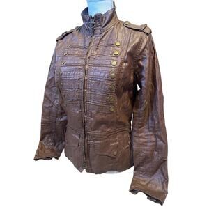 Barbour Ladies Distressed Brigade Military Brown Wax Jacket